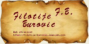 Filotije Burović vizit kartica